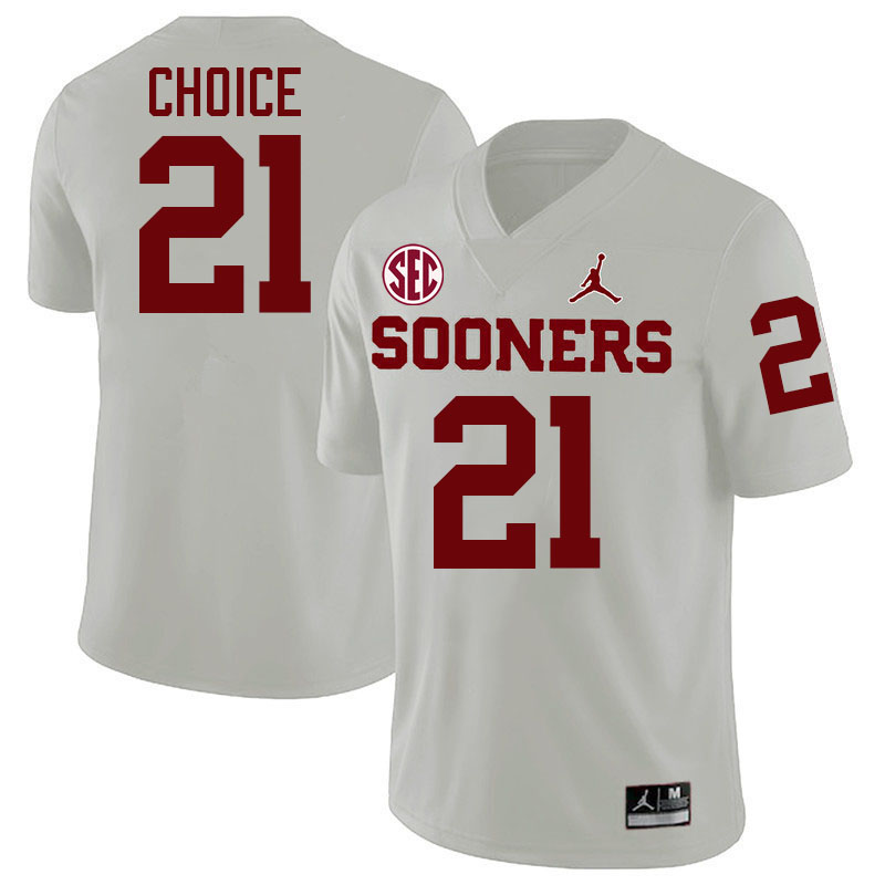 Oklahoma Sooners #21 Manny Choice College Football Jersey Stitched-White